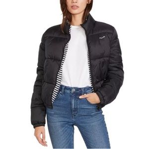 Volcom Puffs N Stuff Reversible Zip Up Striped Puffer Jacket Coat